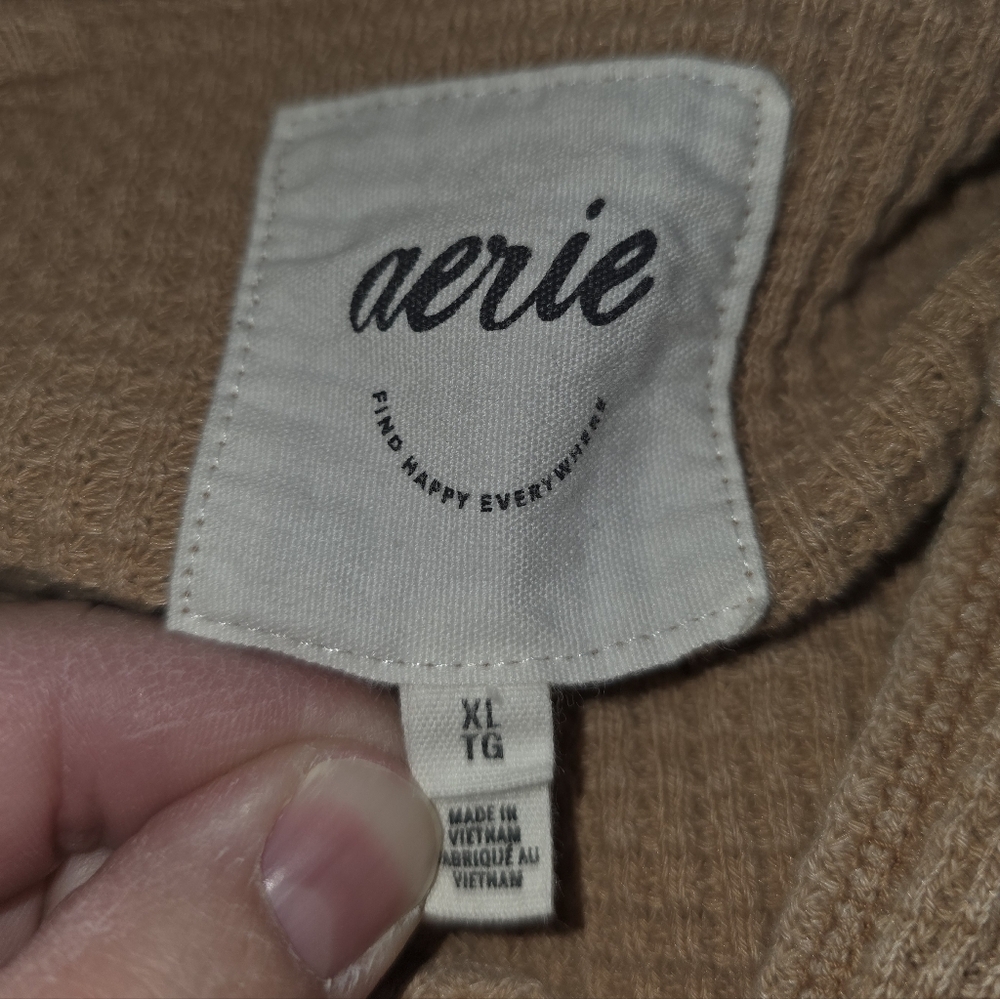 Aerie Lumberjane Waffle Shirt Cappuccino Color Size XL - Picture 4 of 6
